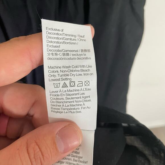 J Crew Flowy Smocked Sleeveless With Pockets Black Midi Dress US Women's L NEW - Picture 6 of 9